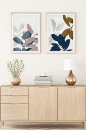 Wallity Set de 2 Pinturas Decorativas en MDF con Marco 50 x 70 cm